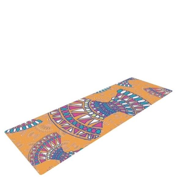 KESS inHouse Yoga Mat abstract tangerine 72”x24” - Picture 4 of 6